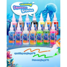 Magic Water Elf Toy Kit with Tablecloth - Aqua Fairy Water Gel Kit for Kids, 14 Magic Gels + 12 Molds, Create Squishy Water Pets, Christmas Birthday Gifts STEM Sensory DIY Crafts for Kids Boys Girls