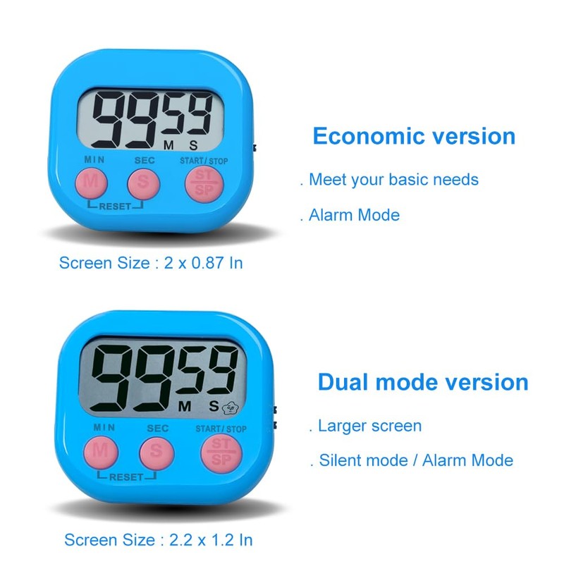 Digital Kitchen Timer, BESTWYA Electronic Timer with Clear LCD Screen