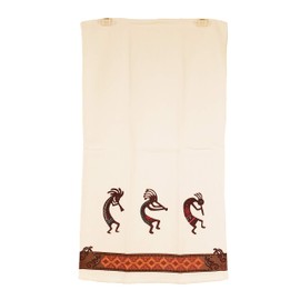 Rustic Southwest Kitchen Novelty Tea Towel (16" x 28") Southwest Inspired Design Machine Washable Cloth Towels for Kitchen Diner (Single Pack) (Kokopelli)