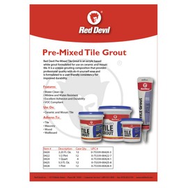 Red Devil 0424 Tile Grout, Pre-Mixed, 1 Quart,White, (Pack of 1)