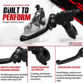 VUOZIP Dirt Bike Folding Clutch Brake Lever Set - 7/8" (22mm) Aluminum Levers for Motocross 110cc 125cc 140cc Pit Bikes, Compatible with TTR125 SSR Xmotos Apollo 125 and More (Black)