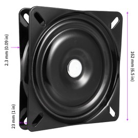 JEUIHAU 2 Pack 6.5 Inches Bar Stool Swivel Plate, Black Bar Stoosl Swivel Plate, Seat Swivel Bases Mount Plate for Bar Stool, Chair, 300 Lbs Load Capacity