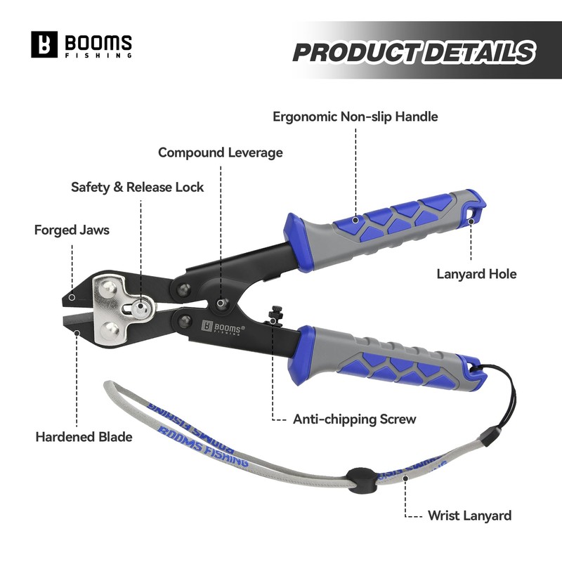 Booms Fishing Hook & Wire Cutter: Upgraded Handle, Cuts Thick