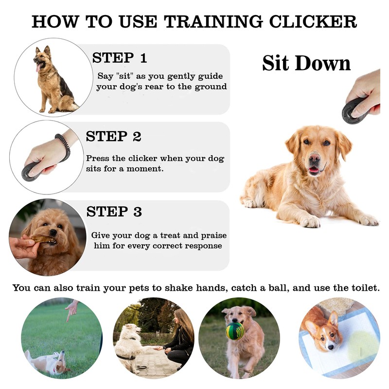 WedDecor Pet Training Clicker with Wrist Strap - Ideal for
