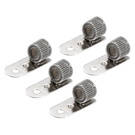 PATIKIL 5Pcs Pen Holder Clips, Metal Pen Clip Holder Adjustable Loop Pen Pencil Organizer with Rivet Spring Loop for Notebook, Clipboard, Silver Tone