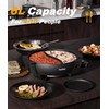 6L Dual-Sided Electric Hot Pot with Cool-Touch Handles, 1100W Adjustable