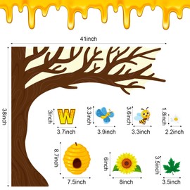 Zonon Sunflower Classroom Tree Bulletin Board Set Daisy Spring Bulletin Boards Decoration Hive Bee Cutouts Summer Sunflower Decor for Kids School Wall Educational Material