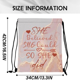 Cabreche Drawstring Backpack Draw String Sports Bags for Gym Travel Beach Waterproof Cute Sackpack Men Women Aesthetic (13"×17")-Pink Marble