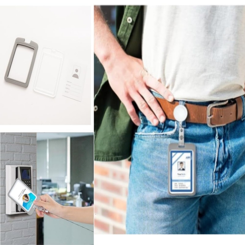 2pcs Soporte Retráctil para Tarjetas de Identificación para Hombr y