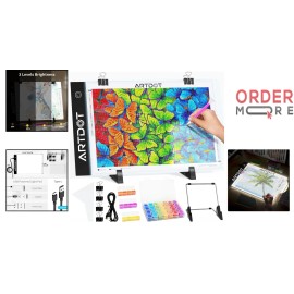 A4 LED Light Pad for Diamond Painting USB Powered Adjustable Brightness