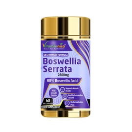Vitaminnica Boswellia Serrata Capsules (2500mg 5:1 Extract)- 60 Vegan Capsules, 2 Months Supply, 85% Boswellic Acid, Indian Frankincense, Joint Support, Anti-Inflammatory