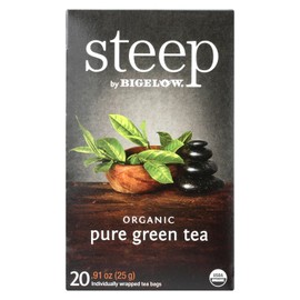 STEEP BY BIGELOW, Tea, OG2, Pure Green, Decaf - Pack of 6