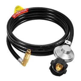 Gassaf 8 FT Propane Adapter Hose, Propane Adapter Replacement Parts with 90 Degree Elbow Adapter for Blackstone 17/22" Tabletop Griddle Connect to 20lb Propane Tank