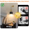 VerRon Rechargeable Battery Operated Wall Sconce Set of Two, Black
