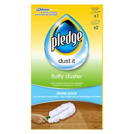Pledge Fluffy Duster Starter Pack Including 1 Handle and 2 Refills
