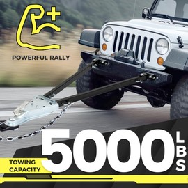 KUAFU Adjustable Tow Bar W/Safety Chain 5000 lbs Towing Capacity Compatible with Most Bumpers and Mounting Area Ranges from 24" to 41" Wide for 2" Trailer Ball Hitch Universal Steel Black