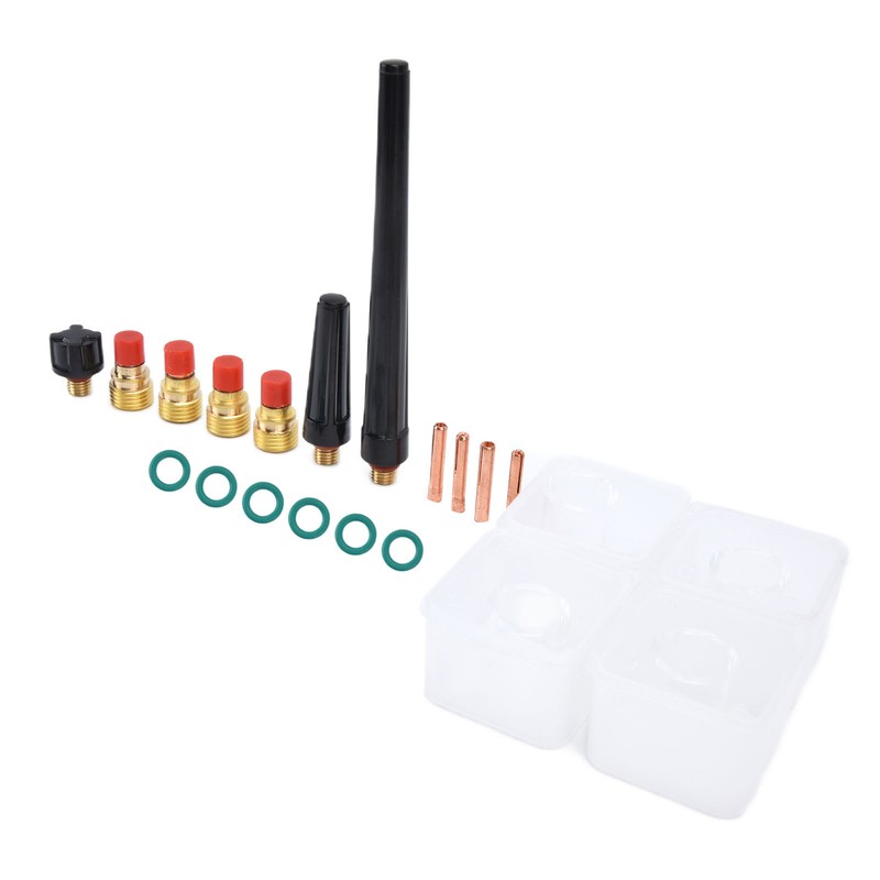21Pcs TIG Welding Torch Kit Collets Glass Cups Back Caps
