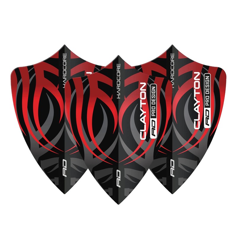 RED DRAGON Hardcore Jonny Clayton Freestyle Dart Flights- 3 Sets