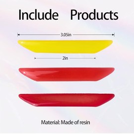 3Pcs Stripe Grille Emblem Badge Sticker Adhesive Emblem Exterior Body Decoration (Y-O-R)