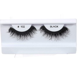 10 Pairs 100% Human Hair False Eyelashes Natural Black # 102