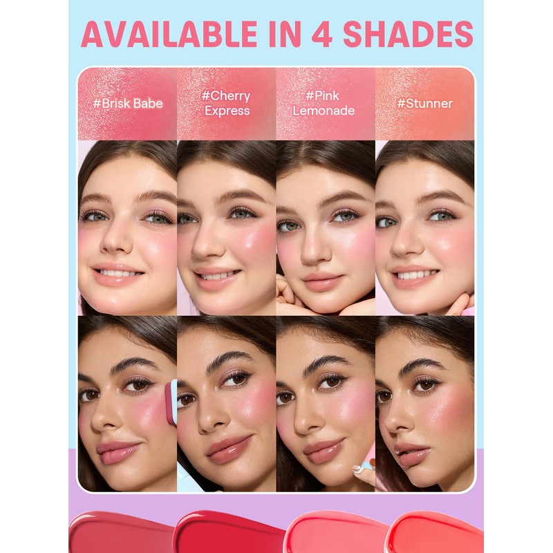 SHEGLAM Glass Glow Blush Stick Cream for Cheek and Lip,