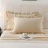 MOVE OVER Beige Ruffle Pillow Cases King Size Velvet Pillow