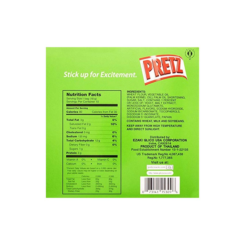 Glico Pretz Original Baked Snack Sticks 6.35oz, 2 Pack