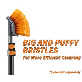 EXTEND-A-REACH Hard Bristle Deck Brush and Scrub Brush Attachment (Pole Sold Separately)