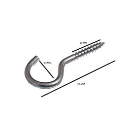 24 x No.8 4mm x 55mm BZP Steel Screw In Hooks