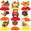 9Pcs Thanksgiving Day Honeycomb Table Centerpieces Turkey Pumpkin Maple Leaves