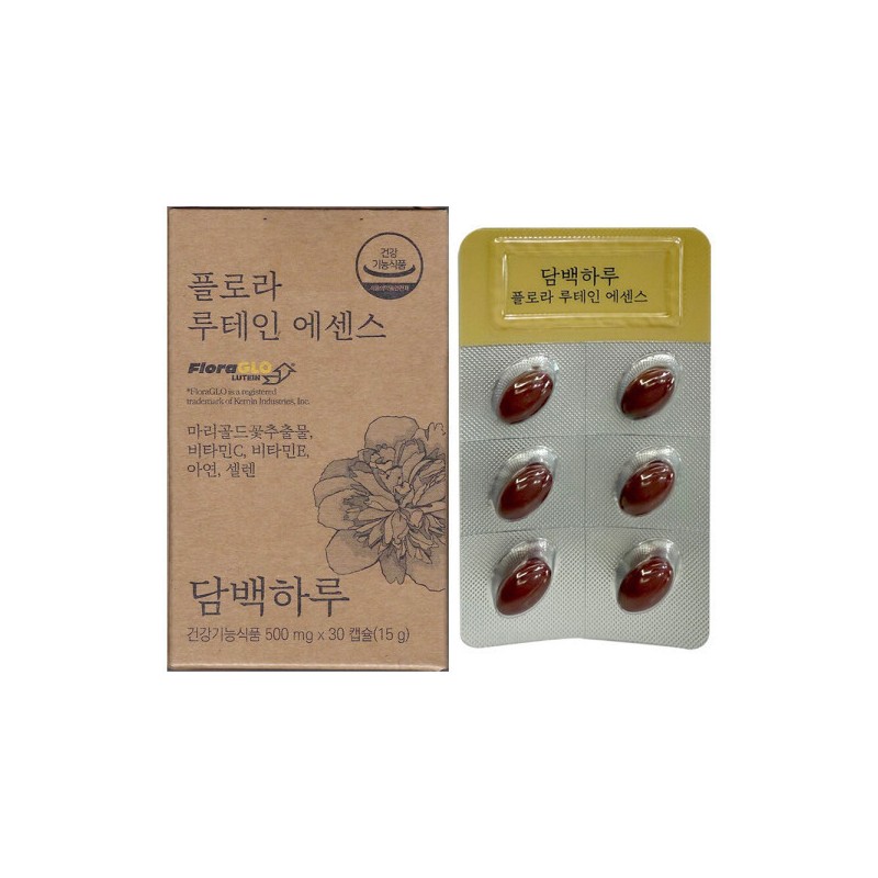 Dambaegharu 담백하루 플로라 루테인 에센스 500mg x 30캡슐 1개 /