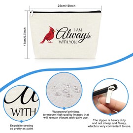 Sympathy Bereavement Gift Red Cardinal Gifts for Women Makeup Bag Sympathy Gifts for Loss of Loved One Mother Daughter Memorial Gift Cosmetic Bag Travel Toiletry Pouch Bereavement Condolences Present