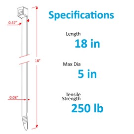 ANOSON Large Zip Ties 18 inch (actual 20 inch), 50 Pack, Long Zip Ties Heavy Duty with 250 lb Tensile Strength, Big Cable Ties, Black, ANOSON