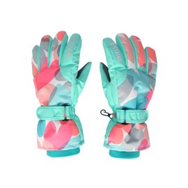 Hiheart Girls Winter Ski Gloves Waterproof Outdoor Thicken Glove Heart 10-12 Years