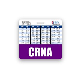 CRNA Badge Buddy Horizontal w/Height & Weight Conversion Charts (Standard, Purple)