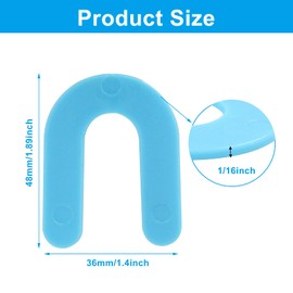 Moicstiy 300Pcs Horseshoe Shims Tile Spacers 1/16 Inch, U Shape Plastic Shims for Leveling(Blue)