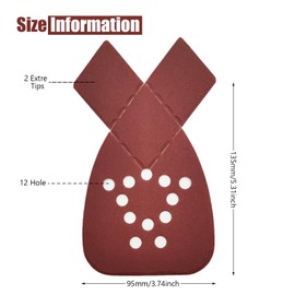 MFBJXC 50PCS Mouse Sander Sandpaper with Extra 2 Tips for Replacement Detail Sander Sanding Pads 12 Holes Hook and Loop Black and Decker Mouse Sander Pads