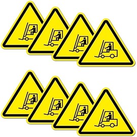 Pack of 8 Warning Stickers 6 x 5 cm Hallway Products Stapler UV Protection Laminated Waterproof Digital Print Warning
