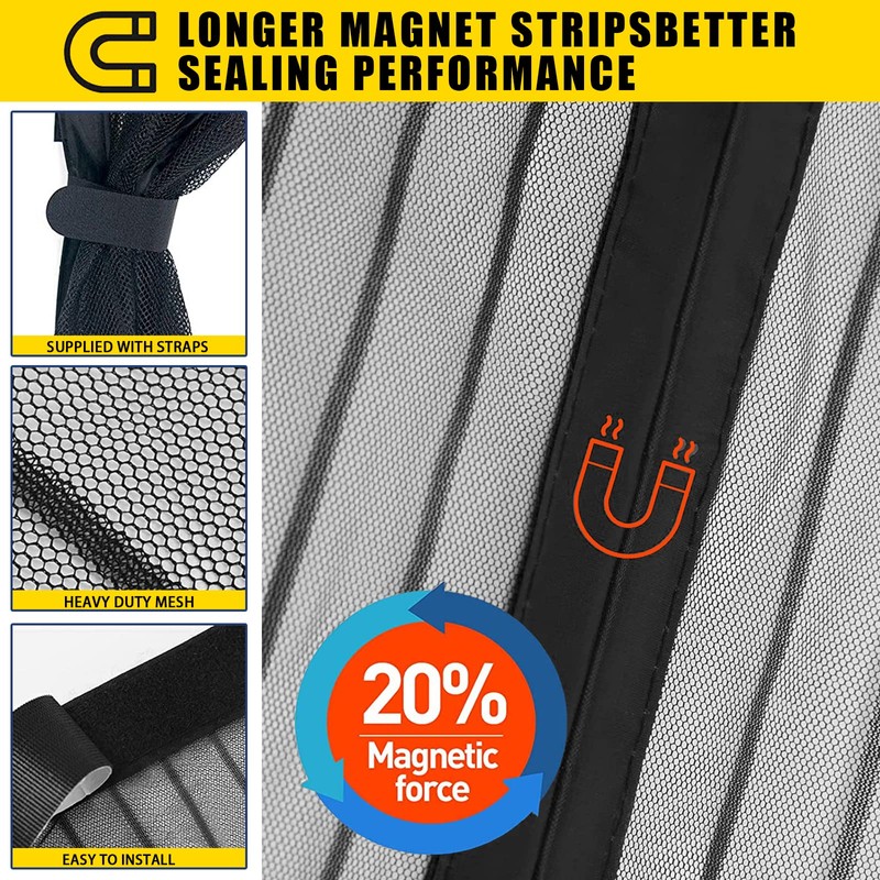 ViShawtek Magnetic Mosquito Net for Windows Doors, Black, 120 x