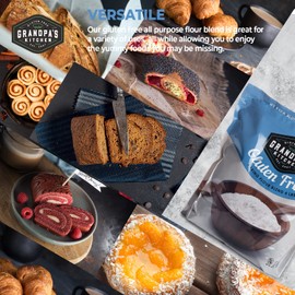 Grandpa's Kitchen Gluten Free Baking Flour Blend, All Purpose Gluten Free Baking Flour, Made of Potato Starch, Rice Flour, Sorghum Flour, Tapioca, Perfect for Breads and Rolls, 4lbs