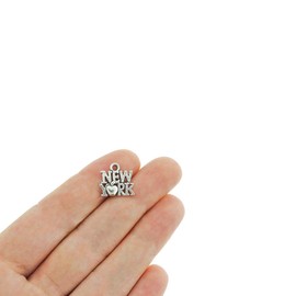 Bohemian Findings 6 New York Charms Antique Silver Tone - SC2309
