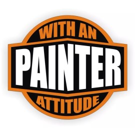 Unbranded/Generic 3pcs Painter With An Attitude Hard Hat Decals Helmet Stickers Contractor Paint