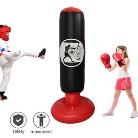 Home Standing Boxing Punching Bag with Stand - 160cm Roly-Poly Design Mitts