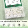 Keadic 330pcs M6 White Nylon Plastic Pan Round Head Screws,