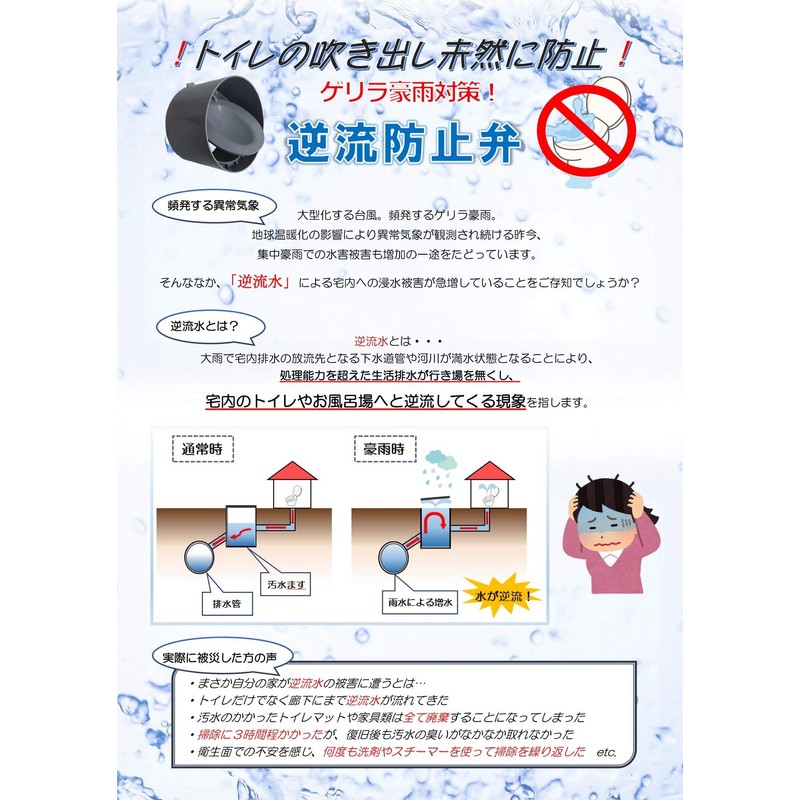 Kansai Kako Guerrilla Heavy Rain Backflow Exhaust Valve Forward Direction