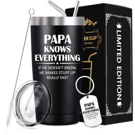SpenMeta Papa Gifts - Funny Gifts for Papa from Grandchildren, Grandkids, Wife - Christmas, Fathers Day, Birthday Gift Idea for Grandfather, Grandpa - 20oz Vacuum Insulation Papa Tumbler
