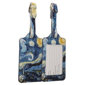 kwmobile 2 x Suitcase Tags Address Tag Suitcase Tag Name Tag School Bag Luggage Tag Travel Luggage Tag Black, Blue Yellow, Clear night 04-06
