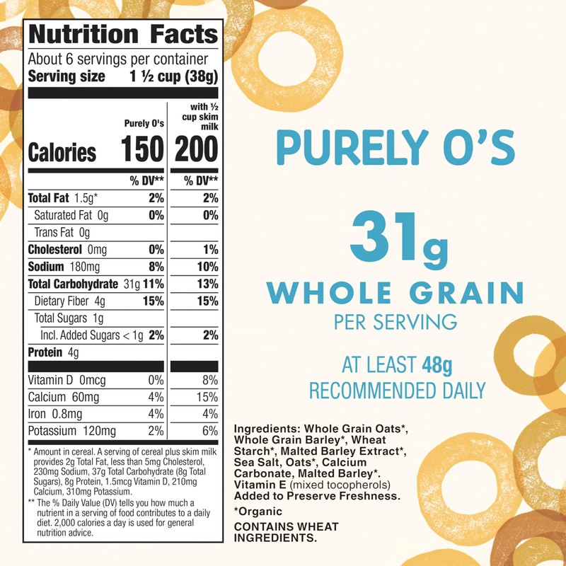 Cascadian Farm Organic Purely O's Cereal, 8.6 ounces