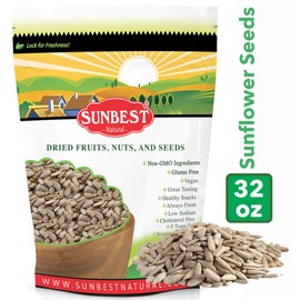 SUNBEST Raw Sunflower Seed Kernels, Unsalted, Unroasted in Resealable Bag (2 Lb)