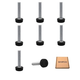 SKIR'CO 8 pcs, Furniture Leveling Feet M8 x 40 mm, Adjustable Round Legs 20 mm Diameter, M8 Thread Leveler Foot